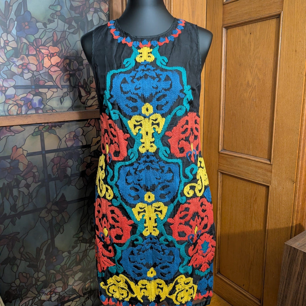 Colorful Patterned Sleeveless Dress